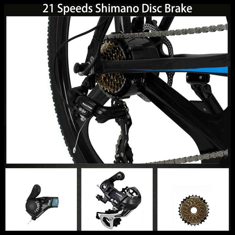 LSBIKE Mountain Bike 24in 26in 27.5In 3/10 Spoke Wheels Bicycle 21 Speed Drivetrain Bike Mountain bicycle for Adult Men Dual Suspension Hardtail Bike Women Sport Cycling