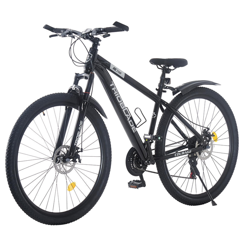 TRIOBLADE 24/26/27.5/29 Inch Mountain Bike 21 Speeds Bike 17.5 Inch Lightweight Aluminium Frame Bicycle for Adult Men Women, Lockout Suspension Fork, Dual Disc Brake