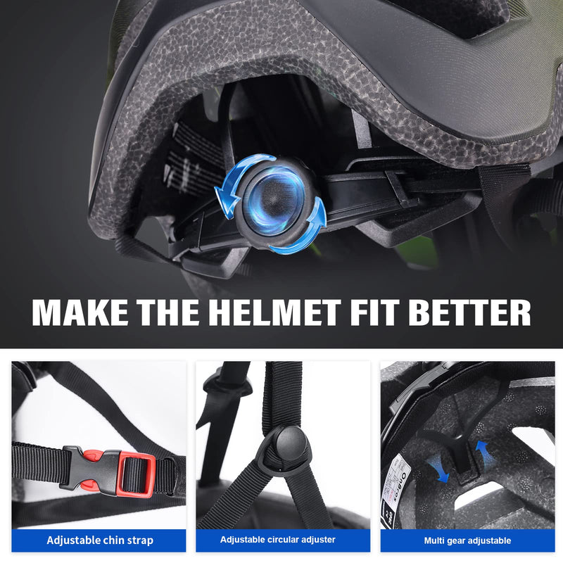 Bike Helmets, OnBros Cycle Helmet Men and Women, Scooter Skateboard MTB BMX Bike Helmet Lightweight, Mountain Bike Helmet with Visor, Bicycle Helmet