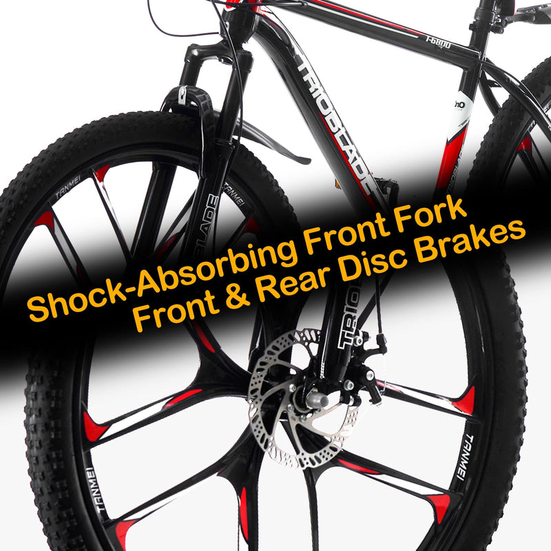 LSBIKE Mountain Bike 24in 26in 27.5In 3/10 Spoke Wheels Bicycle 21 Speed Drivetrain Bike Mountain bicycle for Adult Men Dual Suspension Hardtail Bike Women Sport Cycling