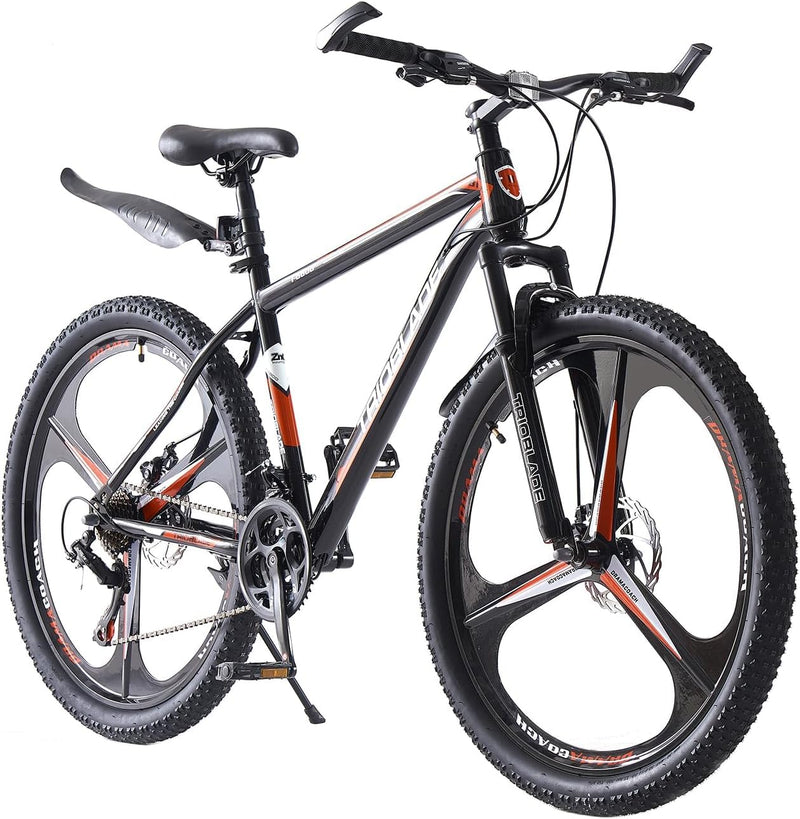LSBIKE Mountain Bike 24in 26in 27.5In 3/10 Spoke Wheels Bicycle 21 Speed Drivetrain Bike Mountain bicycle for Adult Men Dual Suspension Hardtail Bike Women Sport Cycling