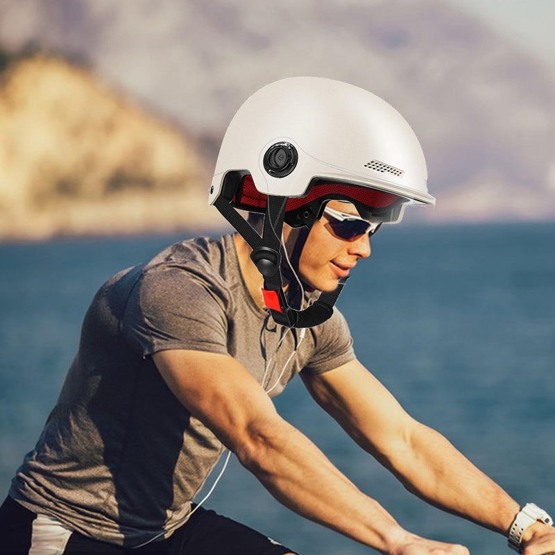 Scooter Helmet For Men And Women | Adults Helmet With Visor | Bikes Cycling Half Helmet | Lightweight Electric Bikes Helmets With Goggle | Retro Open Face Helmet For Scooter