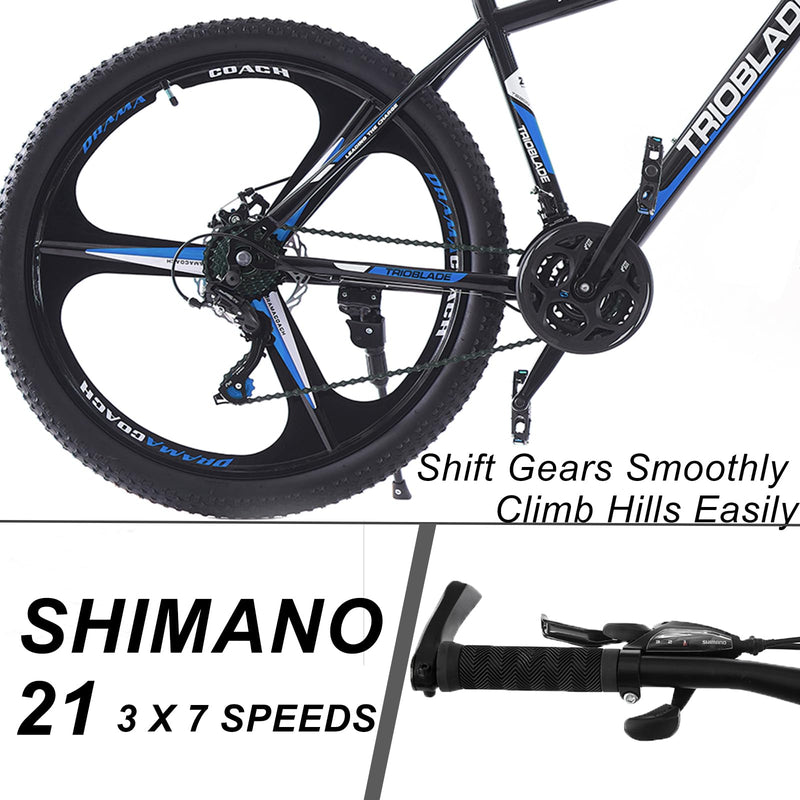 LSBIKE Mountain Bike 24in 26in 27.5In 3/10 Spoke Wheels Bicycle 21 Speed Drivetrain Bike Mountain bicycle for Adult Men Dual Suspension Hardtail Bike Women Sport Cycling
