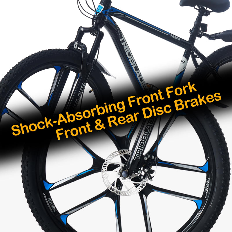 LSBIKE Mountain Bike 24in 26in 27.5In 3/10 Spoke Wheels Bicycle 21 Speed Drivetrain Bike Mountain bicycle for Adult Men Dual Suspension Hardtail Bike Women Sport Cycling