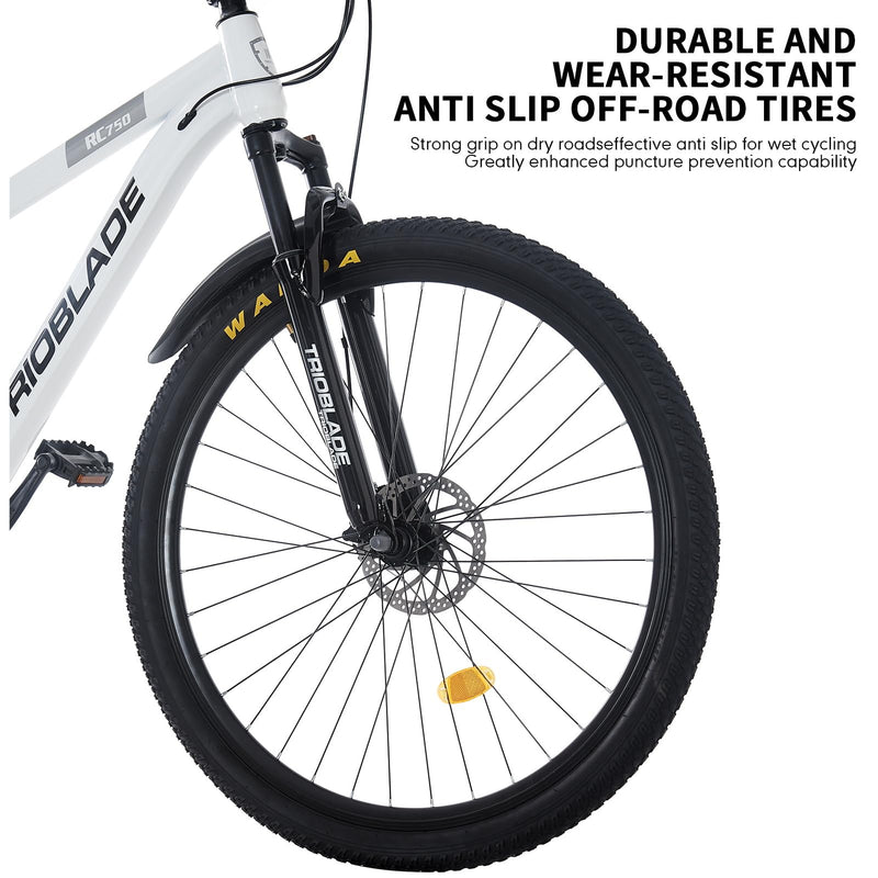 TRIOBLADE 24/26/27.5/29 Inch Mountain Bike 21 Speeds Bike 17.5 Inch Lightweight Aluminium Frame Bicycle for Adult Men Women, Lockout Suspension Fork, Dual Disc Brake