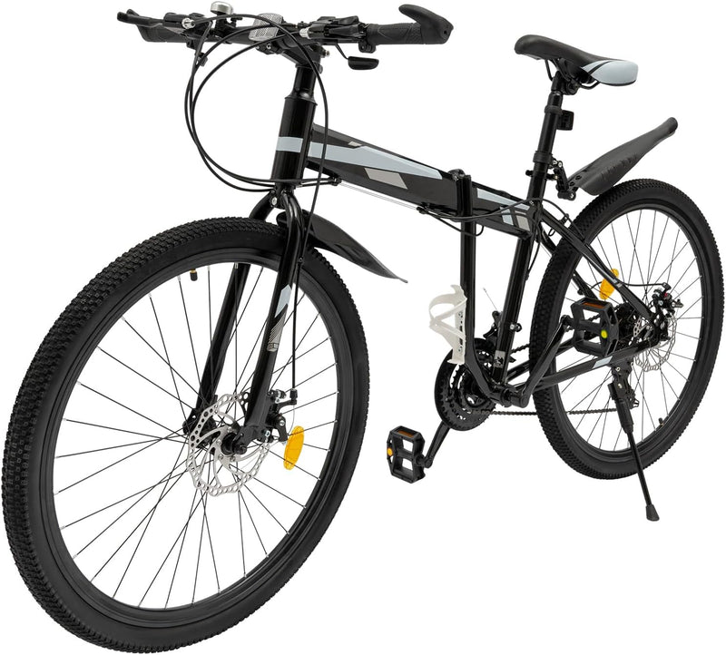 GDSKR 26 Inch Mountain Bike, Adult Mountain Bike MTB, 21 Speed Dual-Disc Brake MTB, Folding Bicycle, for Muddy Roads, Grasslands, Mountain Roads und Sandy Areas Outdoor Riding