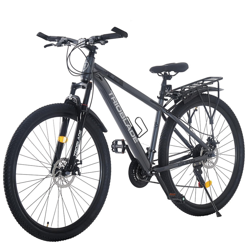 TRIOBLADE 24/26/27.5/29 Inch Mountain Bike 21 Speeds Bike 17.5 Inch Lightweight Aluminium Frame Bicycle for Adult Men Women, Lockout Suspension Fork, Dual Disc Brake