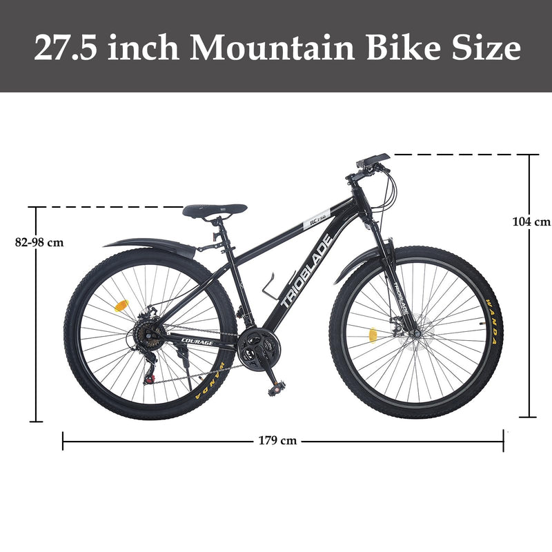 BSTSEL 24/26/27.5/29 Inch Mountain Bike Aluminum Frame with Front Suspension Fork Mountain Bicycle 21 Speeds with Dual Disc-Brake Suitable for Over 18 Years