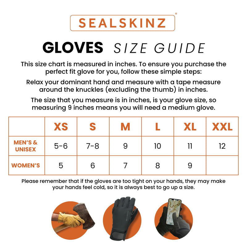 SEALSKINZ | Harling | Unisex Waterproof All Weather Gloves | For Cycling, Outdoor Work | Touch Screen Compatiable | Suede & Merino Wool