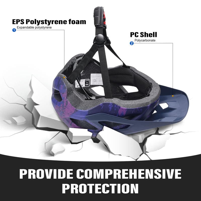 Bike Helmets, OnBros Cycle Helmet Men and Women, Scooter Skateboard MTB BMX Bike Helmet Lightweight, Mountain Bike Helmet with Visor, Bicycle Helmet