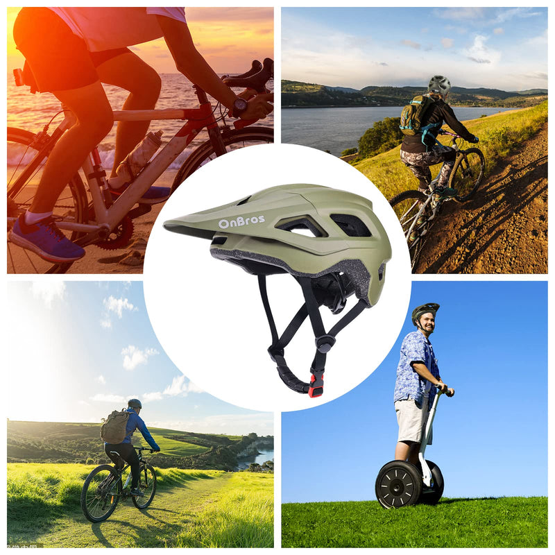 Bike Helmets, OnBros Cycle Helmet Men and Women, Scooter Skateboard MTB BMX Bike Helmet Lightweight, Mountain Bike Helmet with Visor, Bicycle Helmet