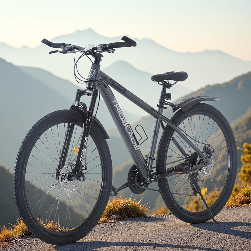 BSTSEL 24/26/27.5/29 Inch Mountain Bike Aluminum Frame with Front Suspension Fork Mountain Bicycle 21 Speeds with Dual Disc-Brake Suitable for Over 18 Years