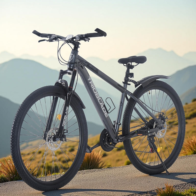 BSTSEL 24/26/27.5/29 Inch Mountain Bike Aluminum Frame with Front Suspension Fork Mountain Bicycle 21 Speeds with Dual Disc-Brake Suitable for Over 18 Years