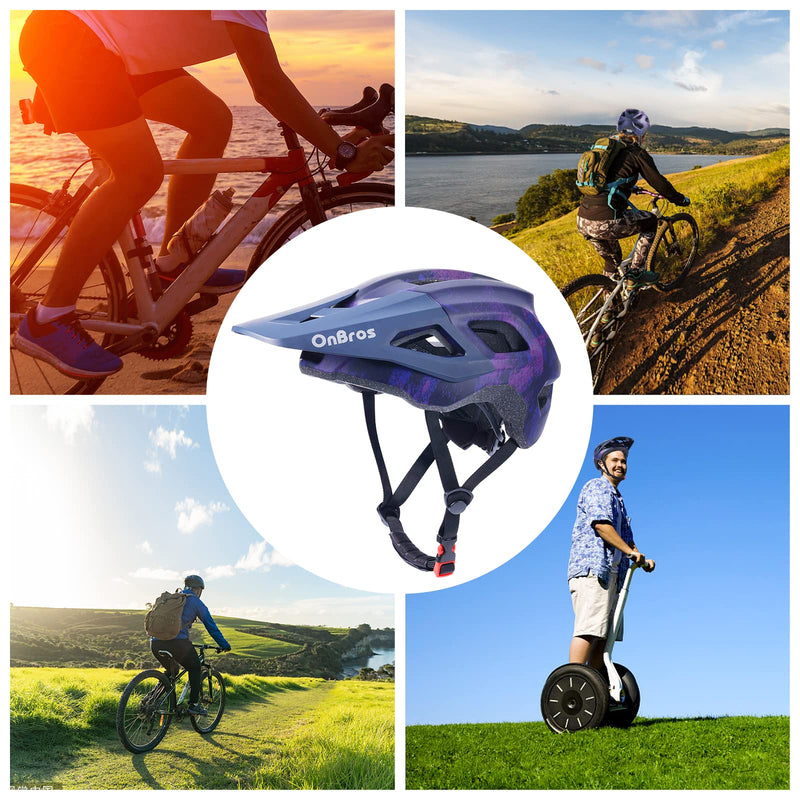 Bike Helmets, OnBros Cycle Helmet Men and Women, Scooter Skateboard MTB BMX Bike Helmet Lightweight, Mountain Bike Helmet with Visor, Bicycle Helmet