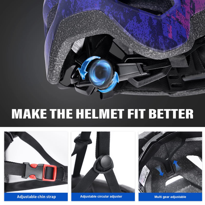 Bike Helmets, OnBros Cycle Helmet Men and Women, Scooter Skateboard MTB BMX Bike Helmet Lightweight, Mountain Bike Helmet with Visor, Bicycle Helmet