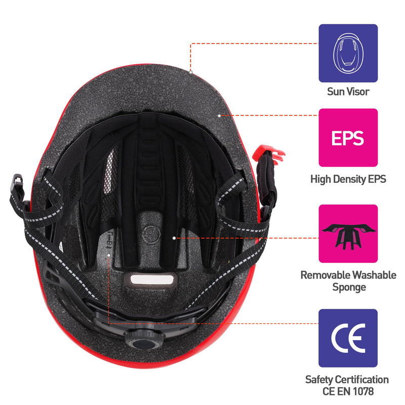 Bike Helmet, Adjustable Cycling Helmet with USB Rechargeable LED Light, Lightweight Bicycle Helmet for Adults, Breathable Mountain & Road Cycle Helmet for Men Women