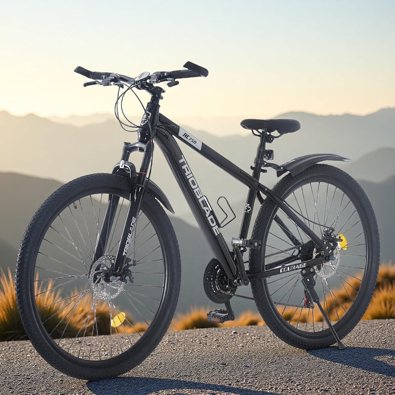 BSTSEL 24/26/27.5/29 Inch Mountain Bike Aluminum Frame with Front Suspension Fork Mountain Bicycle 21 Speeds with Dual Disc-Brake Suitable for Over 18 Years