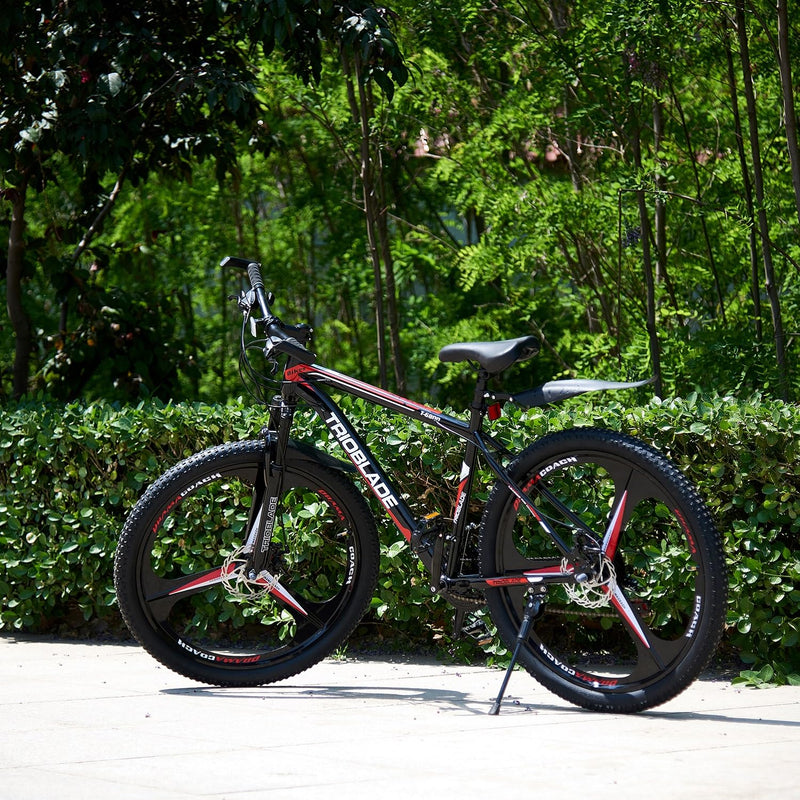 LSBIKE Mountain Bike 24in 26in 27.5In 3/10 Spoke Wheels Bicycle 21 Speed Drivetrain Bike Mountain bicycle for Adult Men Dual Suspension Hardtail Bike Women Sport Cycling