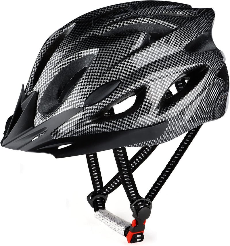RaMokey Cycle Helmet, Lightweight Bicycle Helmet, Adjustable Mountain & Road Bike Helmets for Adults, 18 Vents with Adjustable Strap & Detachable Visor for Mens Womens(Head Sizes 58-62cm)