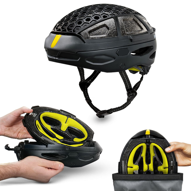 Newlane Foldable Bike Helmet. Compact, Safety-Certified, UK Made Bicycle Helmet for Adults. Ideal for Commuters, Cyclists, and Electric Scooter Riders. Unisex Design for Men and Women.