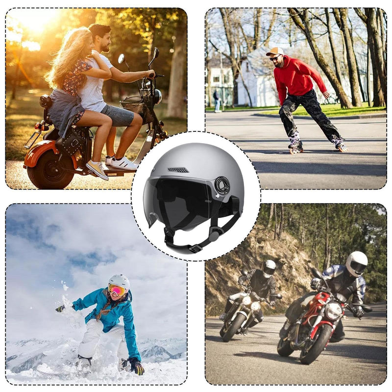 Half Helmet, Lightweight Cycle Helmet With Goggle Sun Visor, Adults Bik E Helmet, Bicyc Le Helmets For Men Women,Highly Protective Half Helmet, Allround Cycling Helmets For Road Ebikes Scooter