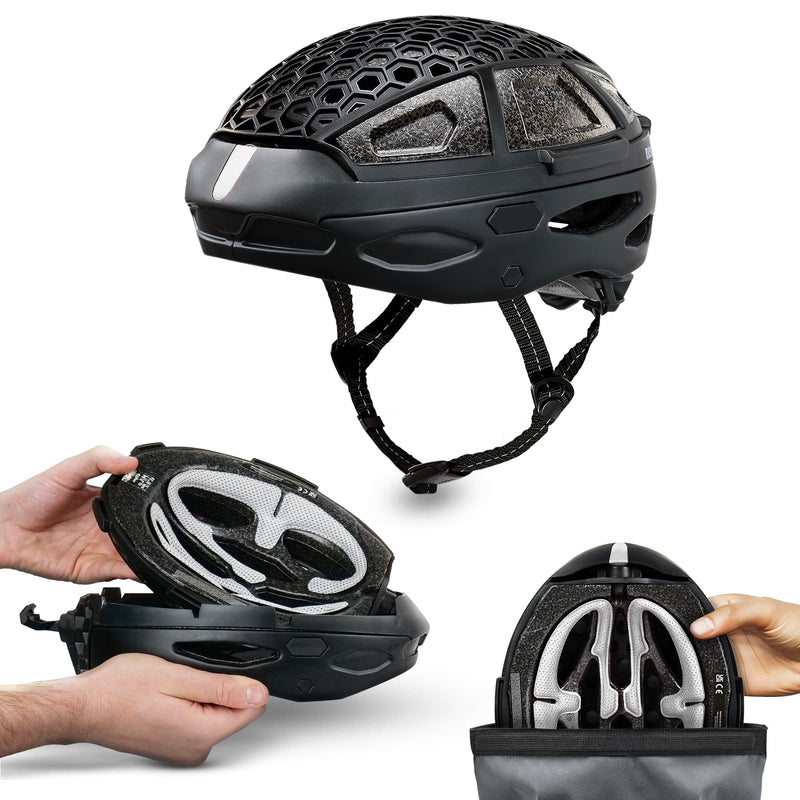 Newlane Foldable Bike Helmet. Compact, Safety-Certified, UK Made Bicycle Helmet for Adults. Ideal for Commuters, Cyclists, and Electric Scooter Riders. Unisex Design for Men and Women.