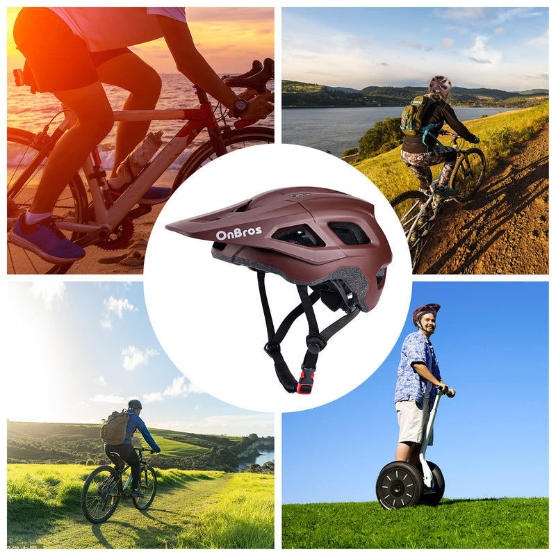 Bike Helmets, OnBros Cycle Helmet Men and Women, Scooter Skateboard MTB BMX Bike Helmet Lightweight, Mountain Bike Helmet with Visor, Bicycle Helmet