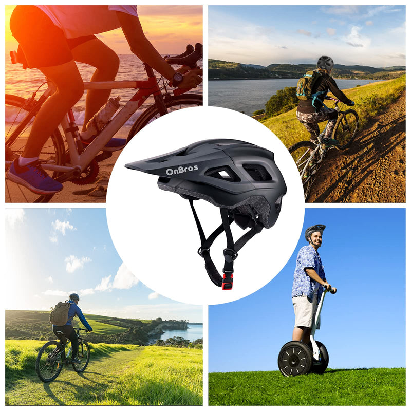Bike Helmets, OnBros Cycle Helmet Men and Women, Scooter Skateboard MTB BMX Bike Helmet Lightweight, Mountain Bike Helmet with Visor, Bicycle Helmet