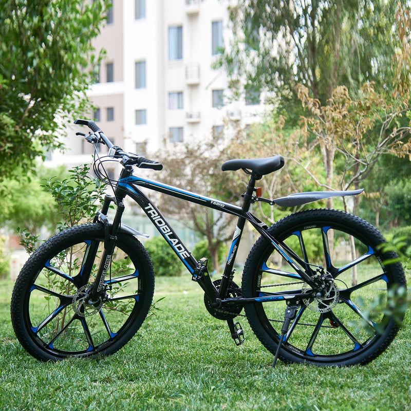 LSBIKE Mountain Bike 24in 26in 27.5In 3/10 Spoke Wheels Bicycle 21 Speed Drivetrain Bike Mountain bicycle for Adult Men Dual Suspension Hardtail Bike Women Sport Cycling