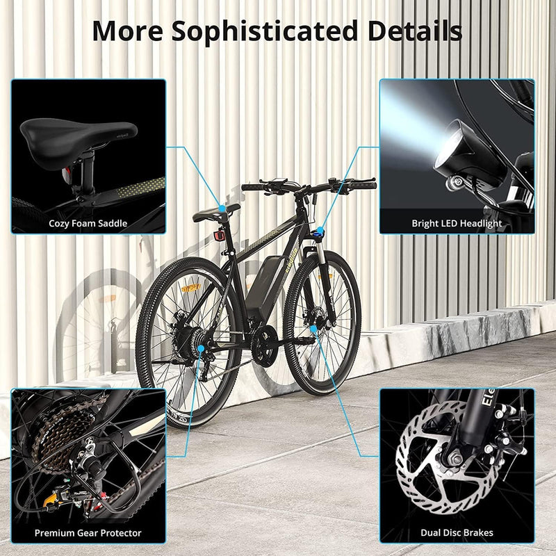 Eleglide Electric Bike for Adults, Mopride 1 Plus 27.5"/29'' E Mountain Bike, Electric Bicycle with 12.5Ah Removable Battery, Commute E-bikeMax Range 100KM, LCD Display, Dual Disc Brake, 21 Speed