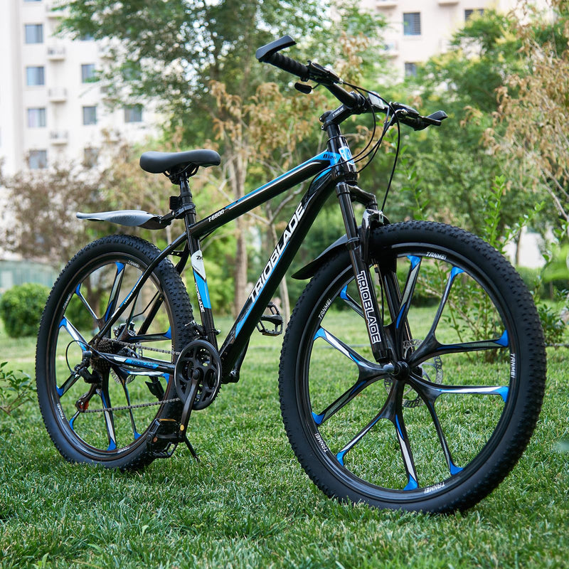 LSBIKE Mountain Bike 24in 26in 27.5In 3/10 Spoke Wheels Bicycle 21 Speed Drivetrain Bike Mountain bicycle for Adult Men Dual Suspension Hardtail Bike Women Sport Cycling