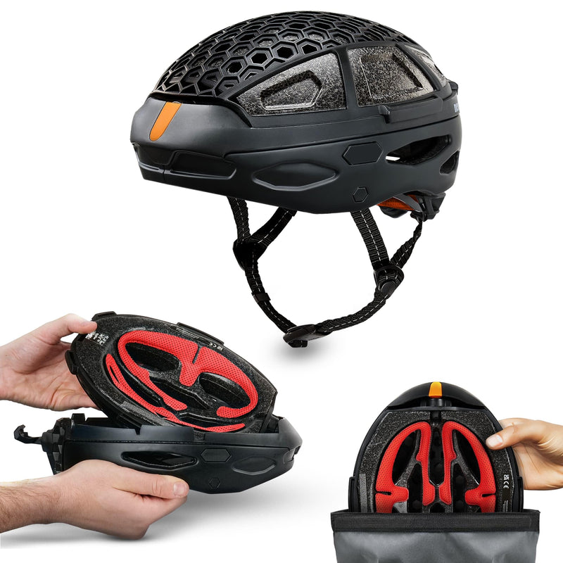Newlane Foldable Bike Helmet. Compact, Safety-Certified, UK Made Bicycle Helmet for Adults. Ideal for Commuters, Cyclists, and Electric Scooter Riders. Unisex Design for Men and Women.