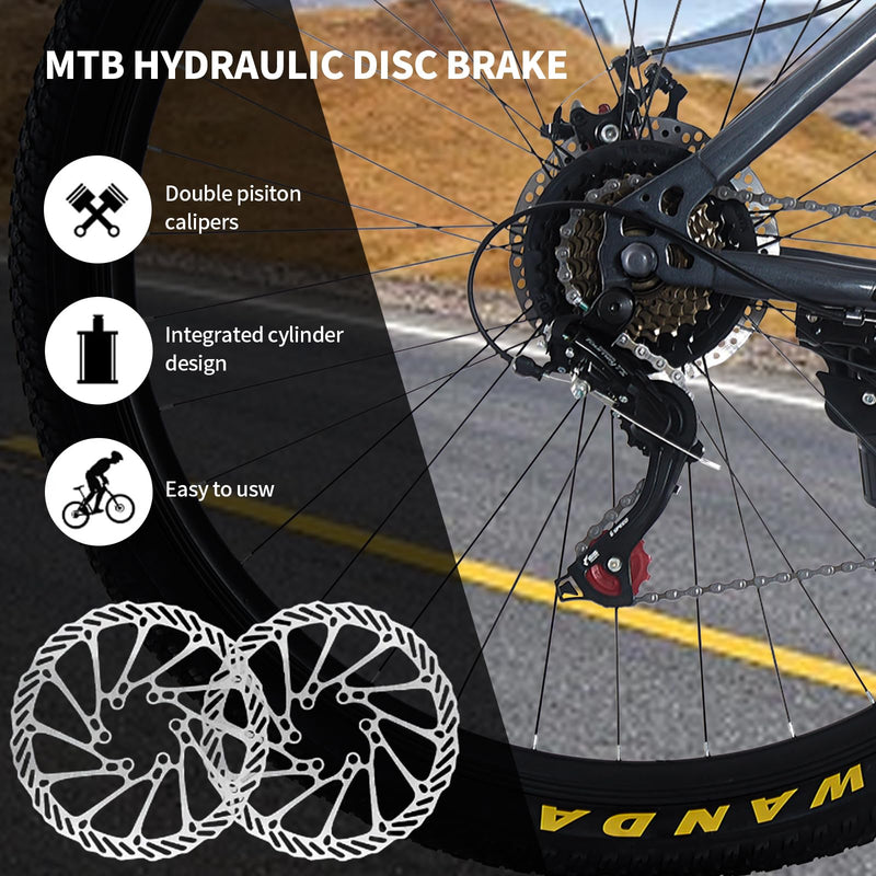 TRIOBLADE 24/26/27.5/29 Inch Mountain Bike 21 Speeds Bike 17.5 Inch Lightweight Aluminium Frame Bicycle for Adult Men Women, Lockout Suspension Fork, Dual Disc Brake